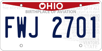 OH license plate FWJ2701