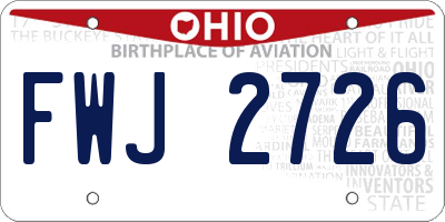 OH license plate FWJ2726