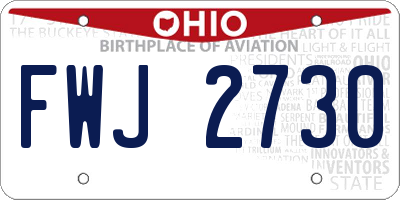 OH license plate FWJ2730
