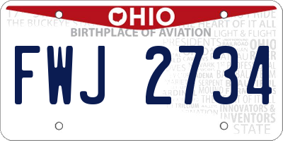 OH license plate FWJ2734