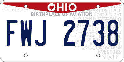 OH license plate FWJ2738