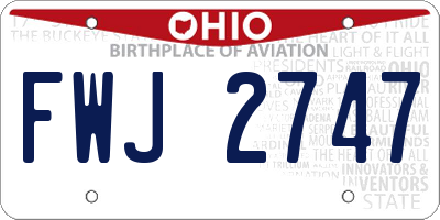 OH license plate FWJ2747
