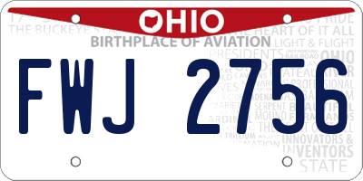 OH license plate FWJ2756