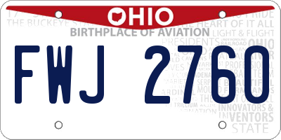 OH license plate FWJ2760