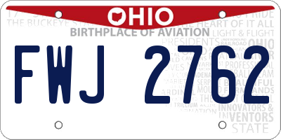 OH license plate FWJ2762