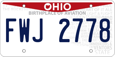 OH license plate FWJ2778