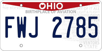OH license plate FWJ2785