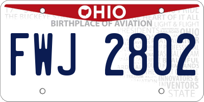OH license plate FWJ2802