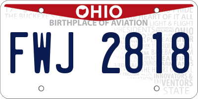 OH license plate FWJ2818