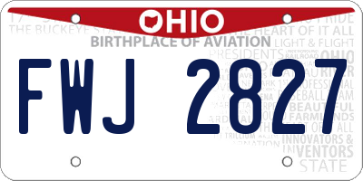 OH license plate FWJ2827