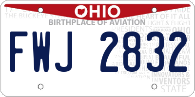 OH license plate FWJ2832