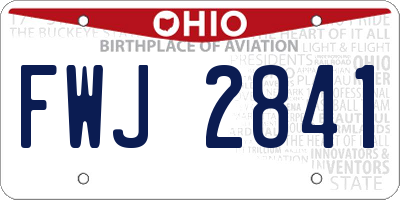 OH license plate FWJ2841