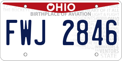 OH license plate FWJ2846
