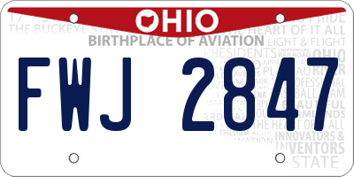 OH license plate FWJ2847