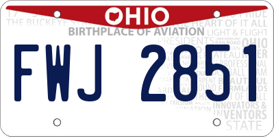 OH license plate FWJ2851