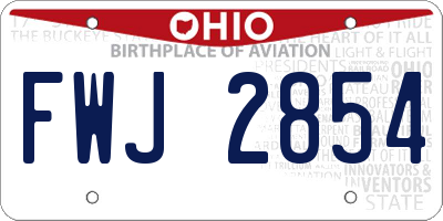 OH license plate FWJ2854