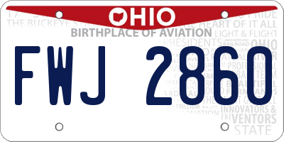 OH license plate FWJ2860
