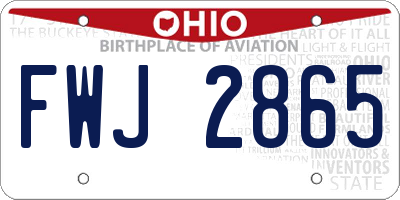 OH license plate FWJ2865