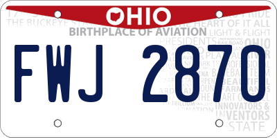 OH license plate FWJ2870