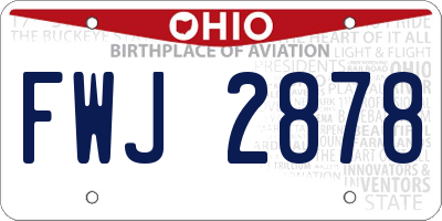 OH license plate FWJ2878