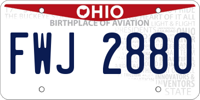 OH license plate FWJ2880