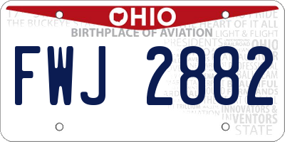 OH license plate FWJ2882