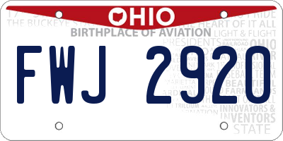 OH license plate FWJ2920
