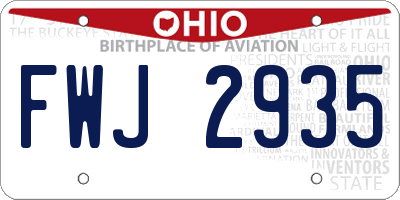 OH license plate FWJ2935