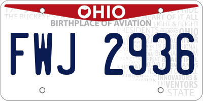 OH license plate FWJ2936