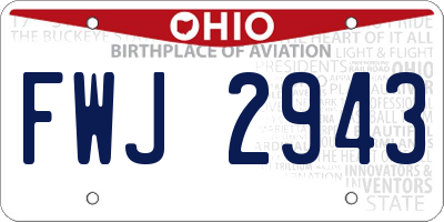 OH license plate FWJ2943