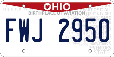 OH license plate FWJ2950