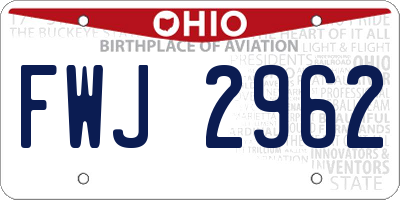 OH license plate FWJ2962