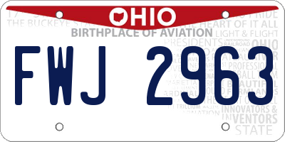 OH license plate FWJ2963