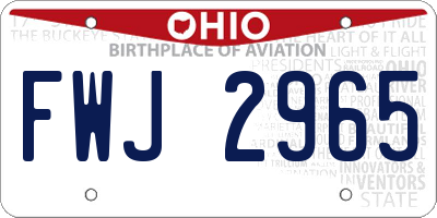 OH license plate FWJ2965