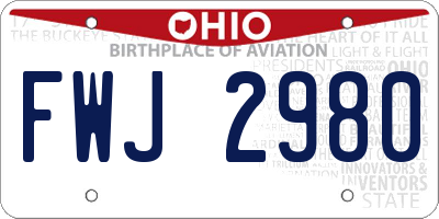 OH license plate FWJ2980