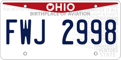 OH license plate FWJ2998