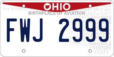 OH license plate FWJ2999