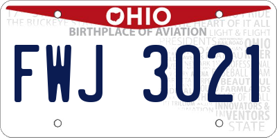 OH license plate FWJ3021