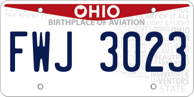 OH license plate FWJ3023