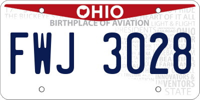 OH license plate FWJ3028