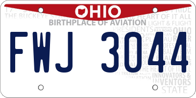 OH license plate FWJ3044