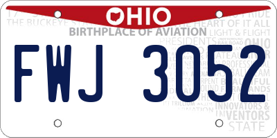 OH license plate FWJ3052