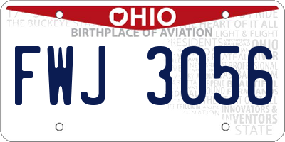 OH license plate FWJ3056