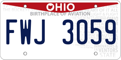 OH license plate FWJ3059