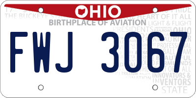 OH license plate FWJ3067