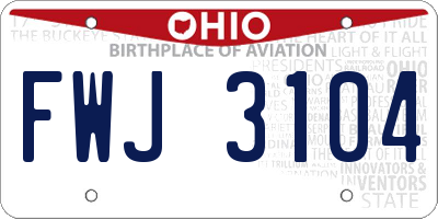OH license plate FWJ3104