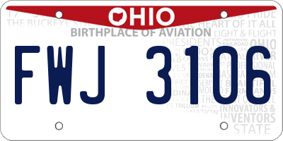 OH license plate FWJ3106