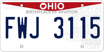 OH license plate FWJ3115