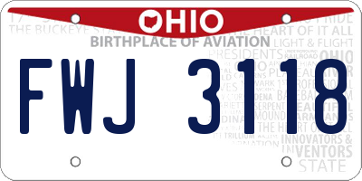 OH license plate FWJ3118