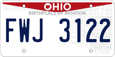 OH license plate FWJ3122